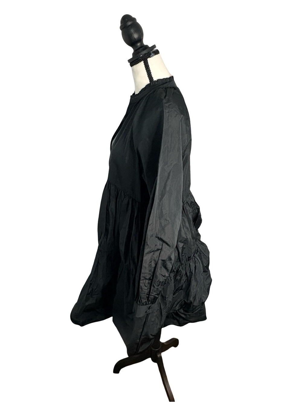 Aritzia Sunday Best Alice Black Tiered Babydoll Mini Dress M - Picture 3 of 11